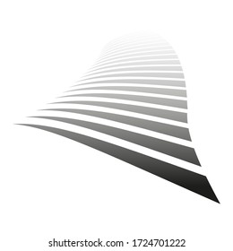 Lines on white background. Diminishing perspective view. Vector art. 