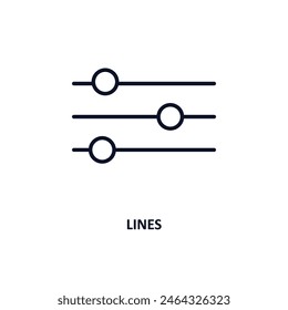 lines outline icon.  Thin line icon from business collection. Editable vector isolated on white background