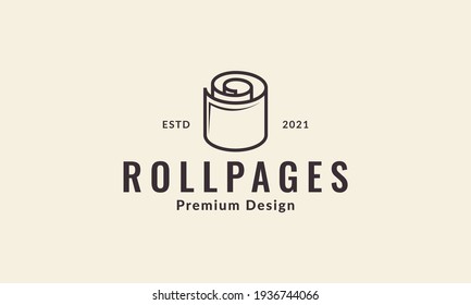 lines paper or tissue roll logo symbol vector icon illustration design