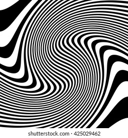Lines pattern with distortion. Grayscale.