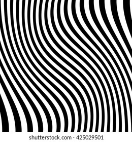 Lines pattern with distortion. Grayscale.