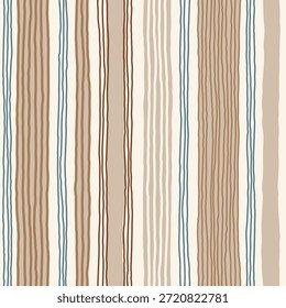 Lines pattern, stripe seamless print. Vector stripes, wavy hand draw doodle lines