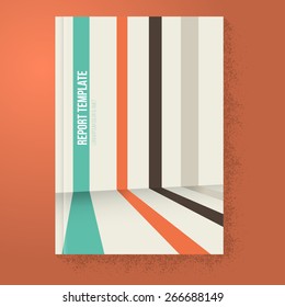 Lines Perspective Brochure / Report Template - Book Cover - Vector Illustration