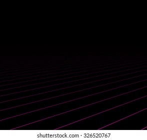 Lines perspective dark background. Vector illustration. 