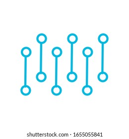 líneas con diseño de iconos de estilo de línea de puntos, tecnología virtual futurista innovación moderna tecnología de entretenimiento digital y tema de simulación Ilustración vectorial