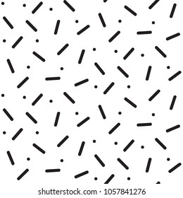 LINES AND POINTS. MEMPHIS STYLE SEAMLESS PATTERN. GEOMETRIC 90S DESIGN TEXTURE