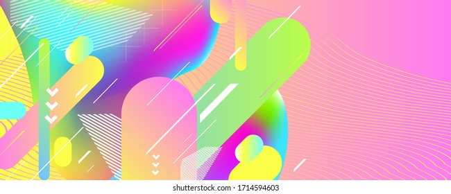 Lines and points pink background. Banner summer ecology poster triangle vector futuristic light minimal geometric