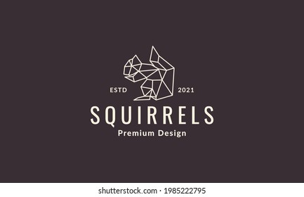 lines polygonal animal squirrel  logo symbol vector icon illustration graphic design