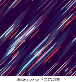 Lines, Polygons Seamless Hi Tech Pattern Design. Holiday, Cover, Ad, Fashion Background Texture. Fabric Ornament. Speed Lines, Stripes Seamless Pattern