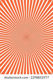 Lines, radial, placed on an orange background. give a feeling of rush Used in graphic work