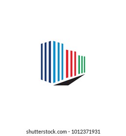 Lines real estate building logo design concept vector