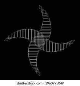 Lines in rectangles Form . Spiral Vector Illustration .Technology round. Wave Logo . Design element . Abstract Geometric shape .