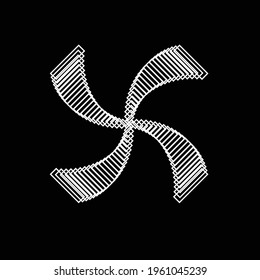 Lines in rectangles Form . Spiral Vector Illustration .Technology  Logo . Design element . Abstract Geometric shape .