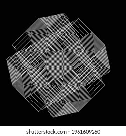 Lines in rectangles Form . Spiral Vector Illustration .Technology  Logo . Design element . Abstract Geometric shape .