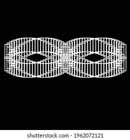 Lines in rectangles Form . Spiral Vector Illustration .Technology  Logo . Design element . Abstract Geometric shape .