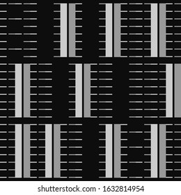 Lines, rectangles seamless pattern. Contemporary ornament. Strokes, shapes background. Modern print. Geometrical wallpaper. Vector art. Geometric backdrop. Digital paper, textile print, abstract image