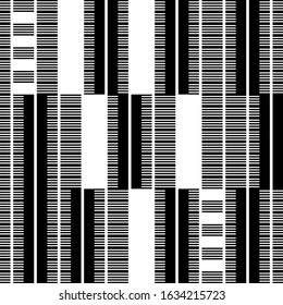 Lines, rectangles seamless pattern. Contemporary ornament. Modern print. Strokes, shapes background. Geometric backdrop. Geometrical wallpaper. Digital paper, textile print, abstract image. Vector
