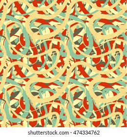 A lot of lines in retro colours, abstract seamless pattern
