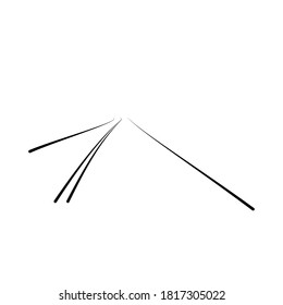 Líneas de la carretera que van a lo lejos. Ilustración vectorial lineal con perspectiva