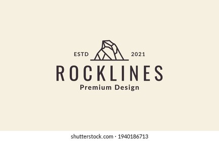 líneas colinas de roca logotipo simple símbolo vector ilustración de diseño
