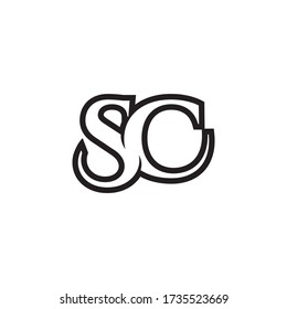 lines S C serif letter logo design vector