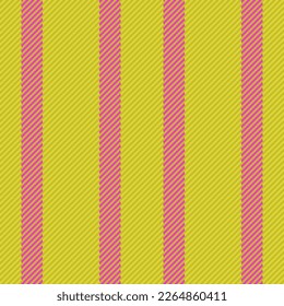 Lines seamless fabric. Stripe pattern vector. Vertical texture textile background in yellow and pink colors.