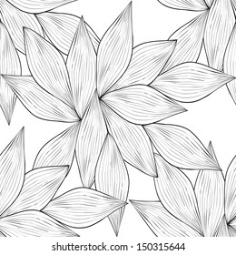 Lines seamless pattern. Seamless abstract hand-drawn pattern, floral background. Seamless pattern can be used for wallpaper, pattern fills, web page  
