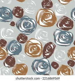 lines seamless pattern, autumn colors  background with a floral pattern. background, drawing with boho with forest flowers, leaves, plants, berries branch. Abstract paint sketch