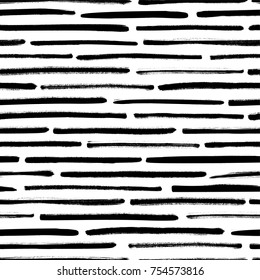 Lines seamless pattern. Geometric ornament for wrapping paper. Ink illustration. Striped background. 