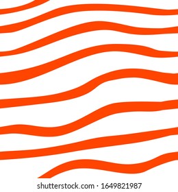 Lines seamless pattern. Repetitive vector pattern of red wavy lines on transparent background. EPS 10.