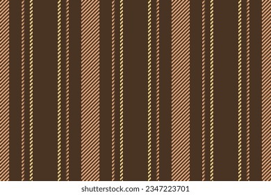 Lines seamless stripe of background vertical texture with a vector fabric textile pattern in dark and orange colors.