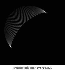 Lines in Semi Circle Form .  Vector Illustration .Technology round. Moon Logo . Design element . Abstract Geometric shape .