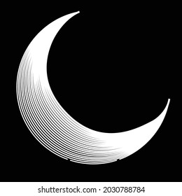 Lines in Semi Circle Form .  Vector Illustration .Technology round. Moon Logo . Design element . Abstract Geometric shape .