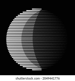 Lines in Semi Circle Form .  Vector Illustration .Technology round. Moon Logo . Design element . Abstract Geometric shape .