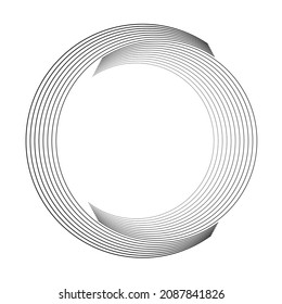 Lines In Semi Circle Form . Vector Illustration .Technology Round. Moon Logo . Design Element . Abstract Geometric Shape .