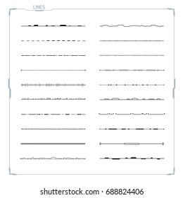 Lines Set For HUD UI Infographics. Abstract Elements
