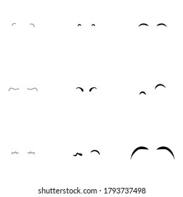 Lines set of ibrow. Vector illustration. Each object is isolated