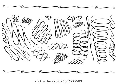 lines Set. Outline 2d vector image. Backdrop.