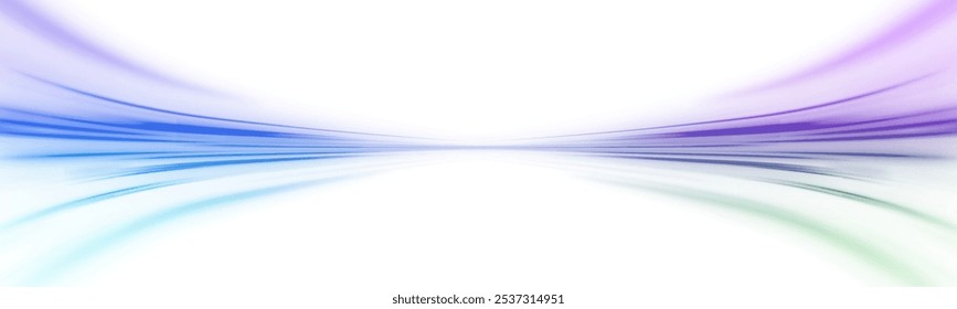 Lines in the shape of a comet against a dark background. Illustration of high speed concept. Motion light effect for banners. Fast speed car. Curved light trail stretched upward.