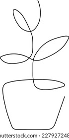 lines in the shape of a potted plant