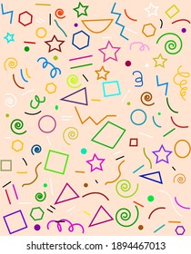 Lines shapes colorful abstract background vector illustration.