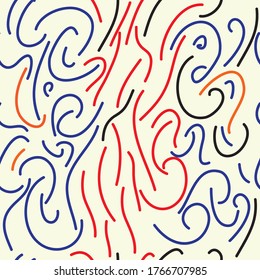 Lines shown path through the middle seamless repeating vector pattern