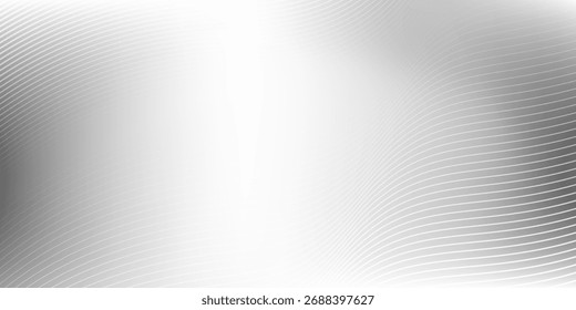 Lines silver foil mesh background with metal mirror texture. Chrome gradient abstract modern simple