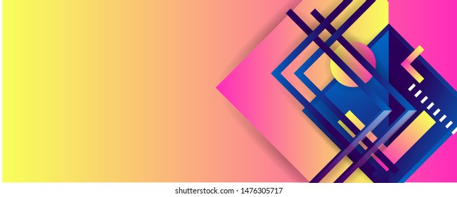 Lines Simple laconic pink abstract geometric background with dots gradients and circles for text