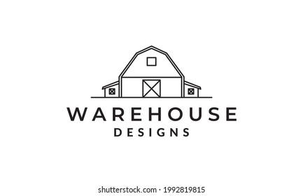 lines simple warehouse logo vector icon illustration design