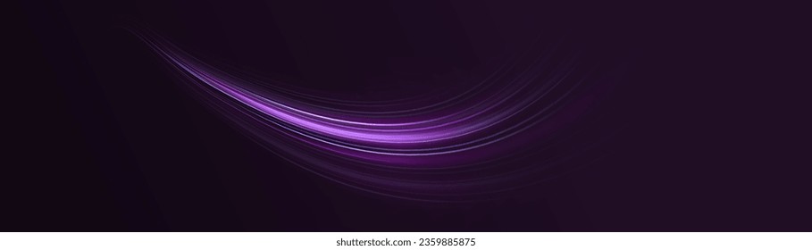 Lines of speed. Colored shiny sparks of spiral wave. Curved bright speed line swirls. Shiny wavy path. bokeh effect. vector