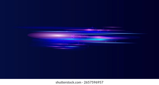 Lines of speed. Colored shiny sparks of spiral wave. Curved bright speed line swirls. Shiny wavy path. bokeh effect.