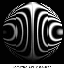 Lines in sphere Form . Vector  .Technology sphere Logo . 3d design element . Abstract Geometric shape .