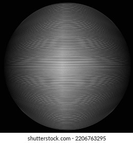 Lines in sphere Form . Vector  .Technology sphere Logo . 3d design element . Abstract Geometric shape .