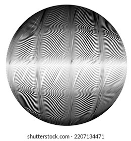 Lines in sphere Form . Vector  .Technology sphere Logo . 3d design element . Abstract Geometric shape .